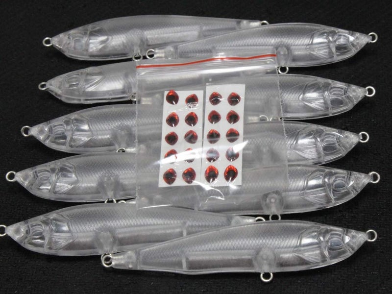 wLure 10 Blank Unpainted Minnow Crankbait Topwater Lipless Jerkbait Fishing Lures V3 (UPM708P10) - Image 3